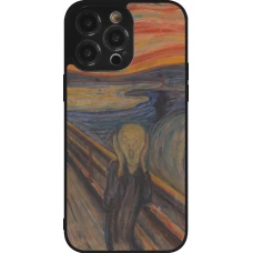 iPhone 14 Pro Max Case Hülle - Silikon schwarz Kunstbild - Der Schrei - Edvard Munch