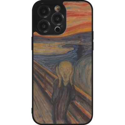 iPhone 14 Pro Max Case Hülle - Silikon schwarz Kunstbild - Der Schrei - Edvard Munch