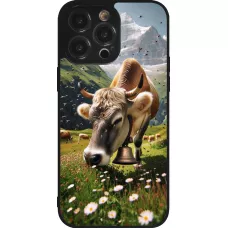 iPhone 14 Pro Max Case Hülle - Silikon schwarz Kuh Berg Wallis