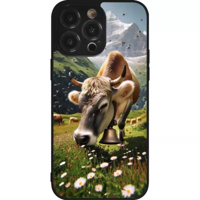 iPhone 14 Pro Max Case Hülle - Silikon schwarz Kuh Berg Wallis