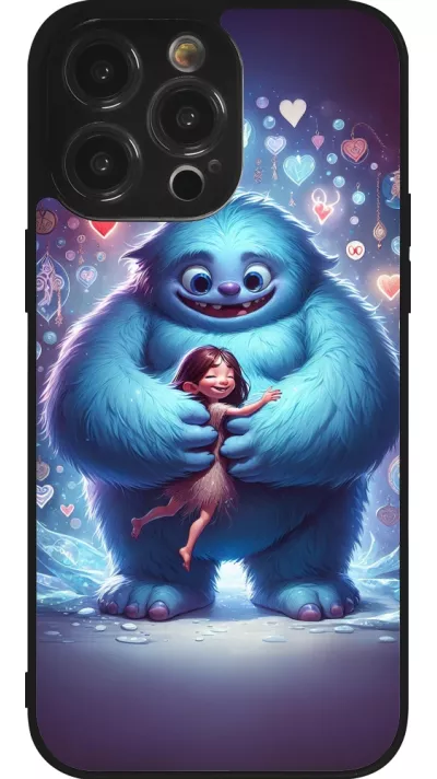 Coque iPhone 14 Pro Max - Silicone rigide noir Valentine 2024 Fluffy Love
