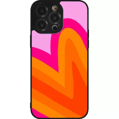 iPhone 14 Pro Max Case Hülle - Silikon schwarz Valentine 2024 heart gradient