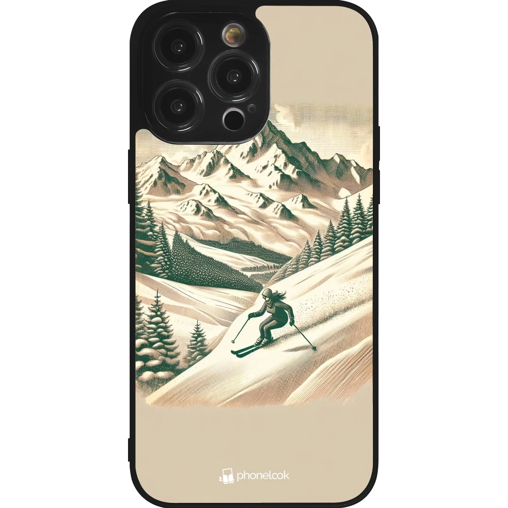 iPhone 14 Pro Max Case Hülle - Silikon schwarz Vintage Skiberg