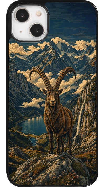 Coque iPhone 14 Plus - Linocut Bouquetin
