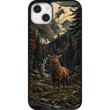 Coque iPhone 14 Plus - Linocut Cerf