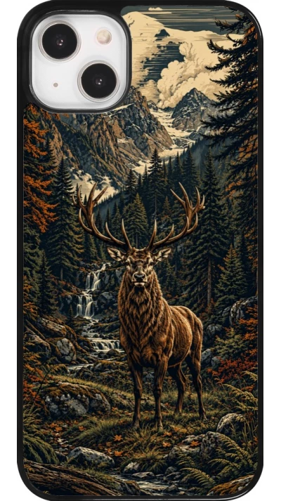 Coque iPhone 14 Plus - Linocut Cerf
