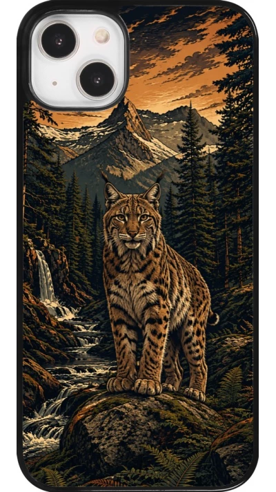 Coque iPhone 14 Plus - Linocut Lynx