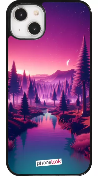 Coque iPhone 14 Plus - Paysage Violet-Rose