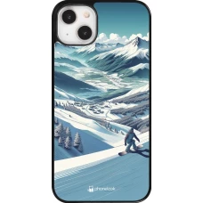 Coque iPhone 14 Plus - Snowboarder Montagne