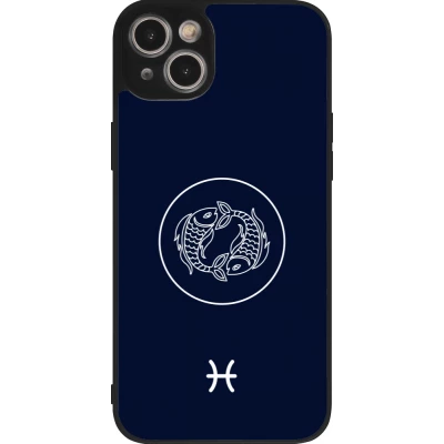 iPhone 14 Plus Case Hülle - Silikon schwarz Astrologie Fische