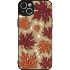 iPhone 14 Plus Case Hülle - Silikon schwarz Autumn 26 3D leaves
