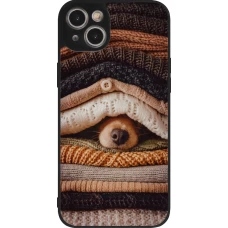 Coque iPhone 14 Plus - Silicone rigide noir Autumn 26 Dog under the covers