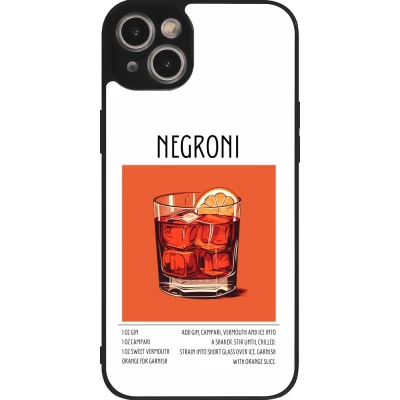 iPhone 14 Plus Case Hülle - Silikon schwarz Cocktail Rezept Negroni