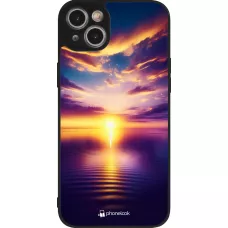 iPhone 14 Plus Case Hülle - Silikon schwarz Sonnenuntergang gelb violett
