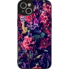 iPhone 14 Plus Case Hülle - Silikon schwarz Flowers Dark
