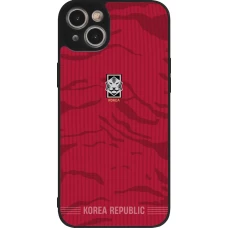 Coque iPhone 14 Plus - Silicone rigide noir Maillot de football Corée du Sud 2026 personnalisable