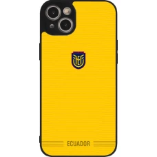 Coque iPhone 14 Plus - Silicone rigide noir Maillot de football Équateur 2026 personnalisable