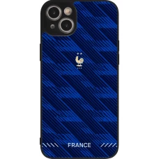Coque iPhone 14 Plus - Silicone rigide noir Maillot de football France 2026 personnalisable
