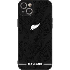 Coque iPhone 14 Plus - Silicone rigide noir Maillot de football Nouvelle-Zélande 2026 personnalisable