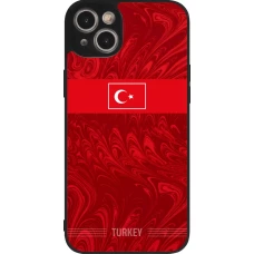 Coque iPhone 14 Plus - Silicone rigide noir Maillot de football Turquie 2026 personnalisable