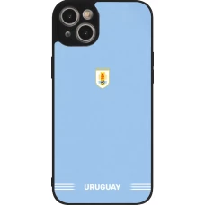 iPhone 14 Plus Case Hülle - Silikon schwarz Uruguay 2026 personalisierbares Fussballtrikot