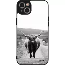 Coque iPhone 14 Plus - Silicone rigide noir Highland cattle