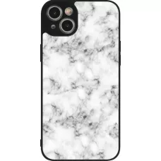 Coque iPhone 14 Plus - Silicone rigide noir Marble 01