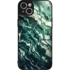 iPhone 14 Plus Case Hülle - Silikon schwarz Majestätischer grüner Marmor