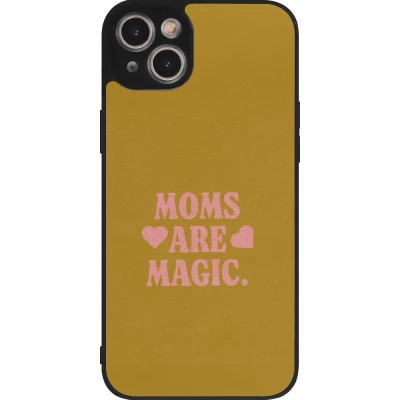 Coque iPhone 14 Plus - Silicone rigide noir Mom 2026 Are Magic