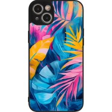 iPhone 14 Plus Case Hülle - Silikon schwarz Palms Blue