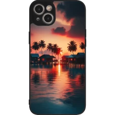 iPhone 14 Plus Case Hülle - Silikon schwarz Paradies Malediven