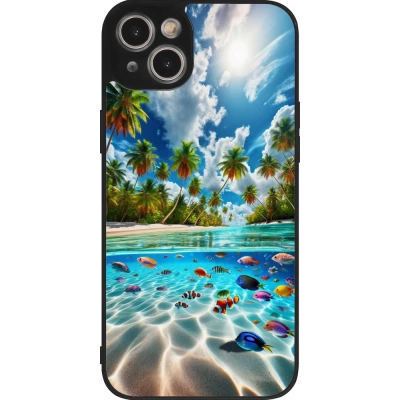 iPhone 14 Plus Case Hülle - Silikon schwarz Strandparadies