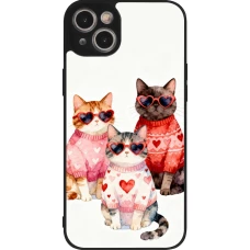 Coque iPhone 14 Plus - Silicone rigide noir Saint Valentines Day 26 Cat Love