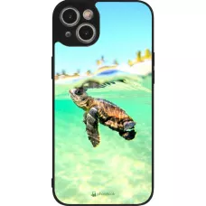 Coque iPhone 14 Plus - Silicone rigide noir Turtle Underwater