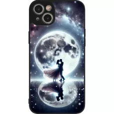 iPhone 14 Plus Case Hülle - Silikon schwarz Valentin 2024 Liebe unter dem Mond