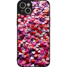Coque iPhone 14 Plus - Silicone rigide noir Valentine 2025 Confetti