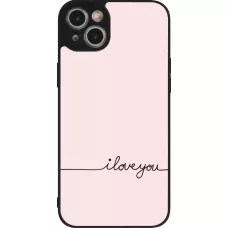 iPhone 14 Plus Case Hülle - Silikon schwarz Valentine 2023 i love you writing