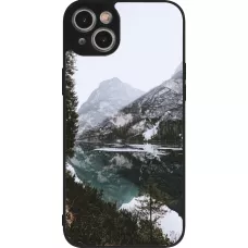 Coque iPhone 14 Plus - Silicone rigide noir Winter 22 snowy mountain and lake