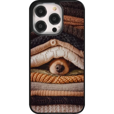 iPhone 14 Pro Case Hülle - Autumn 26 Dog under the covers