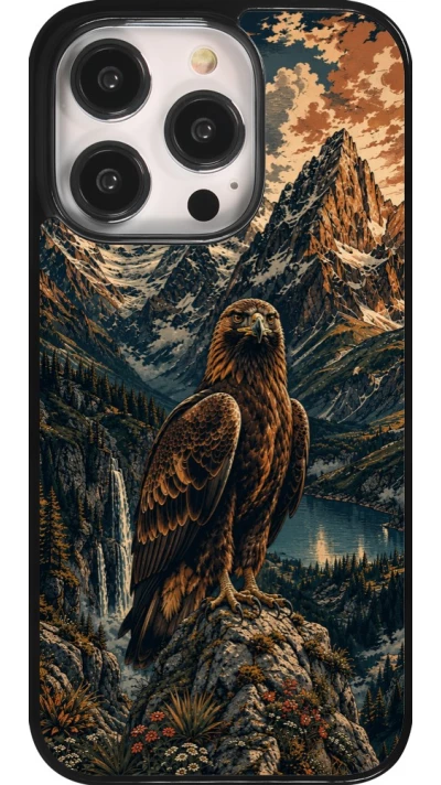 Coque iPhone 14 Pro - Linocut Aigle Royal