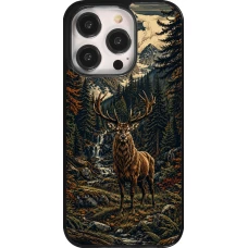 Coque iPhone 14 Pro - Linocut Cerf