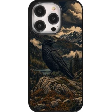 Coque iPhone 14 Pro - Linocut Grand Corbeau