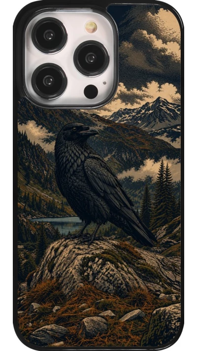 Coque iPhone 14 Pro - Linocut Grand Corbeau