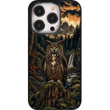 Coque iPhone 14 Pro - Linocut Grand-Duc