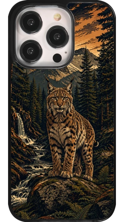 Coque iPhone 14 Pro - Linocut Lynx