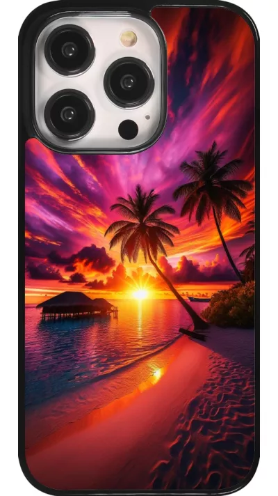 iPhone 14 Pro Case Hülle - Malediven Abenddämmerung Glückseligkeit