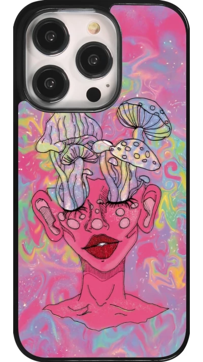 iPhone 14 Pro Case Hülle - Psychedelic pink mushroom