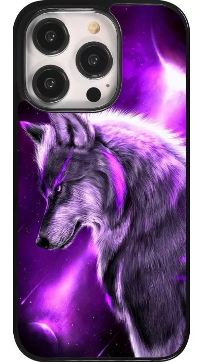 iPhone 14 Pro Case Hülle - Purple Sky Wolf