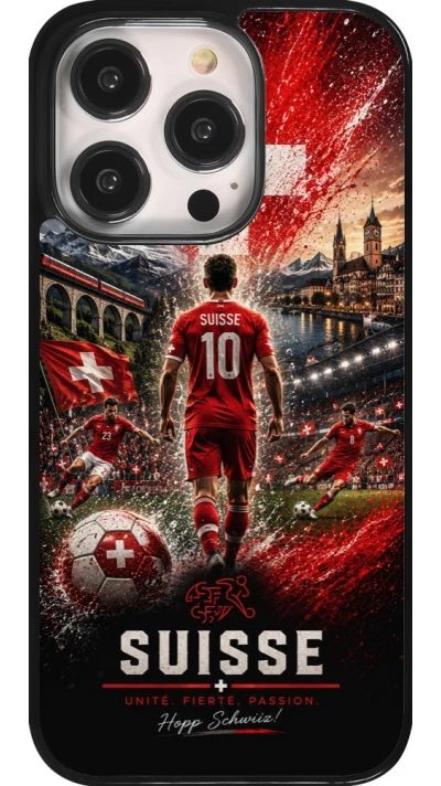 Coque iPhone 14 Pro - Football Suisse splash 2026