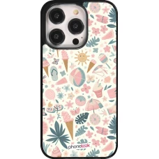 iPhone 14 Pro Case Hülle - Sommer Pink Muster